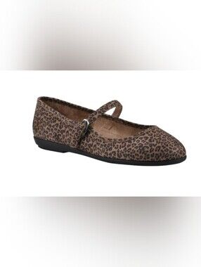 AEROSOLES Leopard Print Mary Jane Flats - Brown/Black